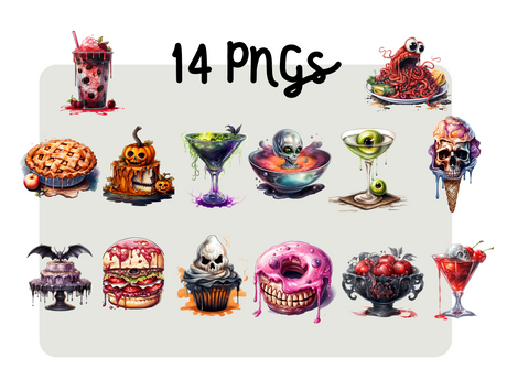 Spooky Food and Drink Clipart Set