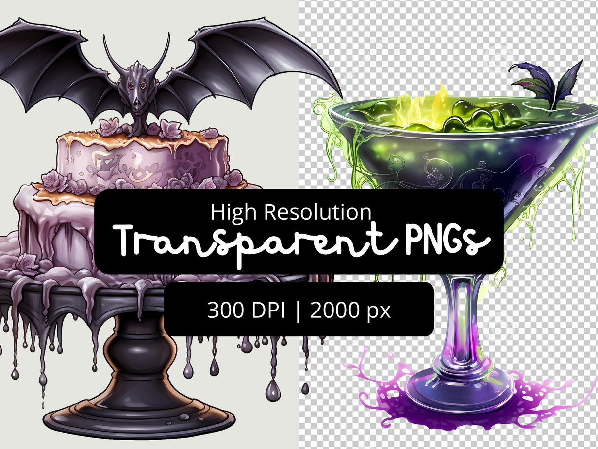 Spooky Food and Drink Clipart Set