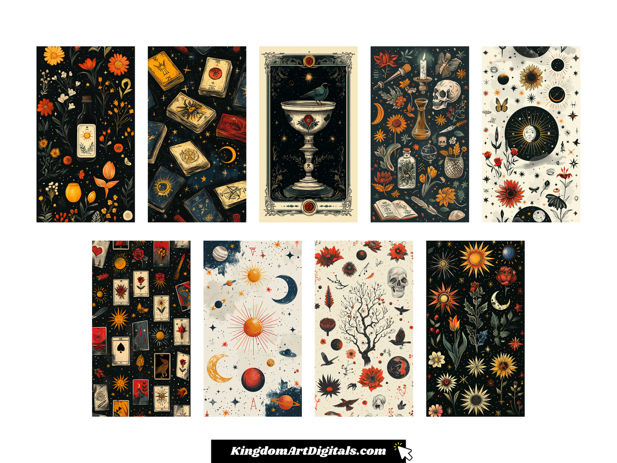 Mystic Witchy Tarot Phone Wallpapers