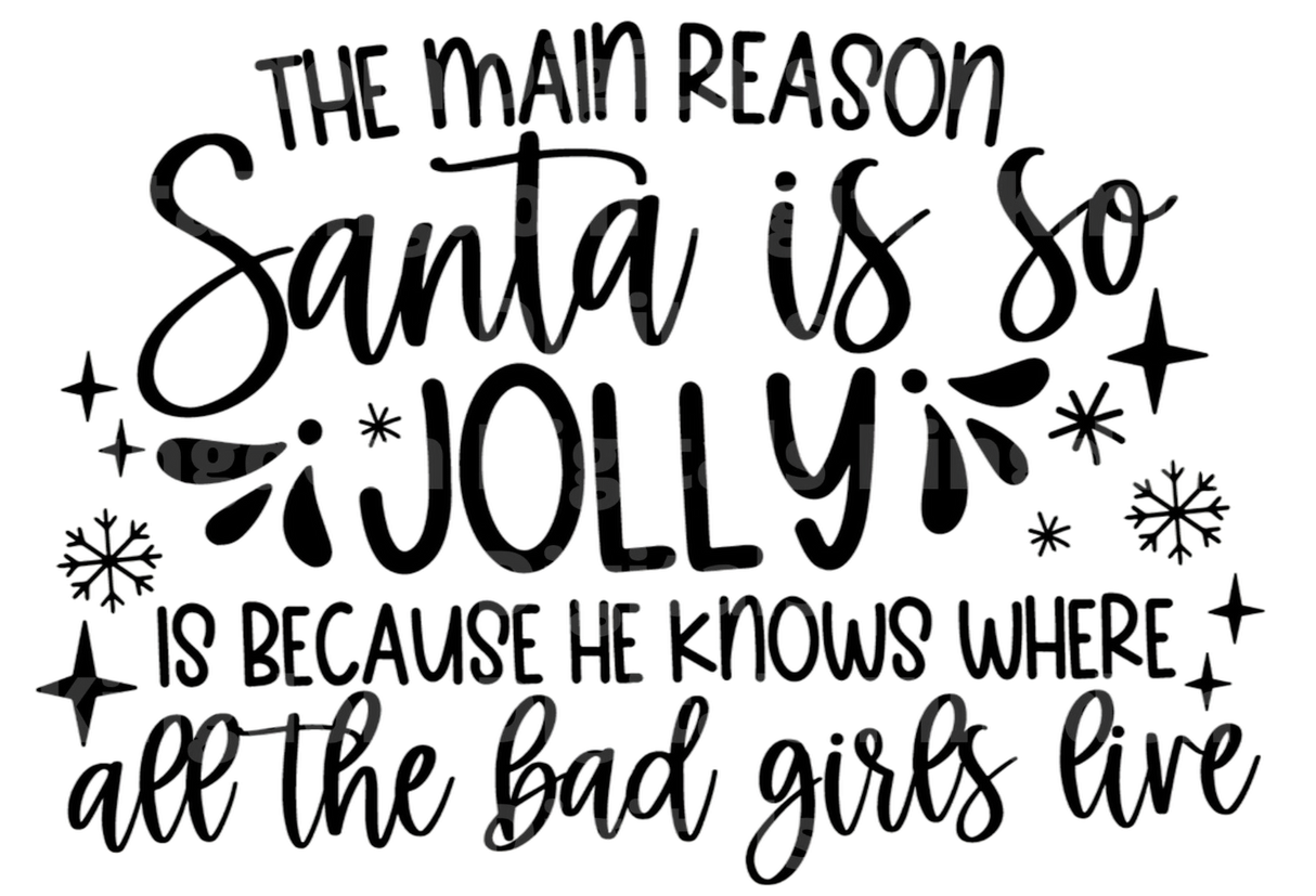 Jolly Santa Knows Where The Bad Girls Live SVG Cut File