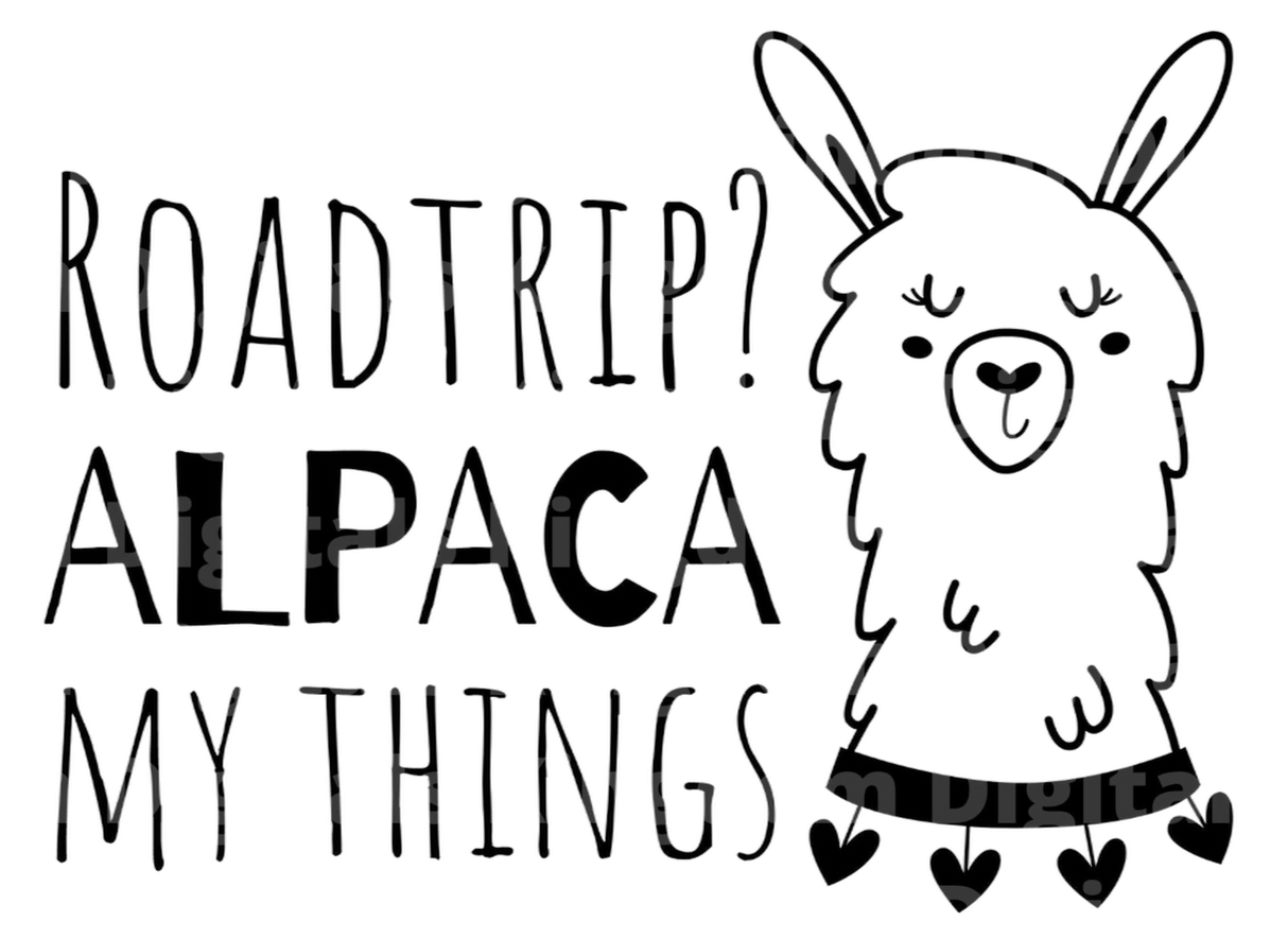 Road Trip Alpaca My Things SVG Cut File