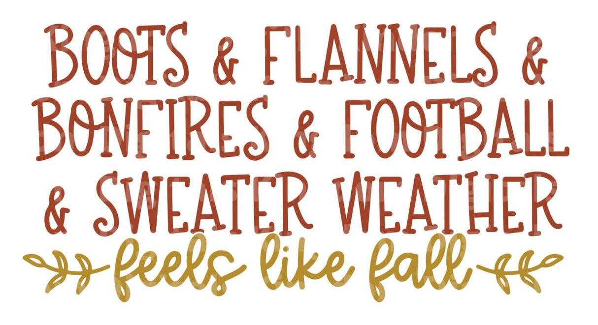 Boots Flannel Bonfires Football Sweater Weather SVG Cut File