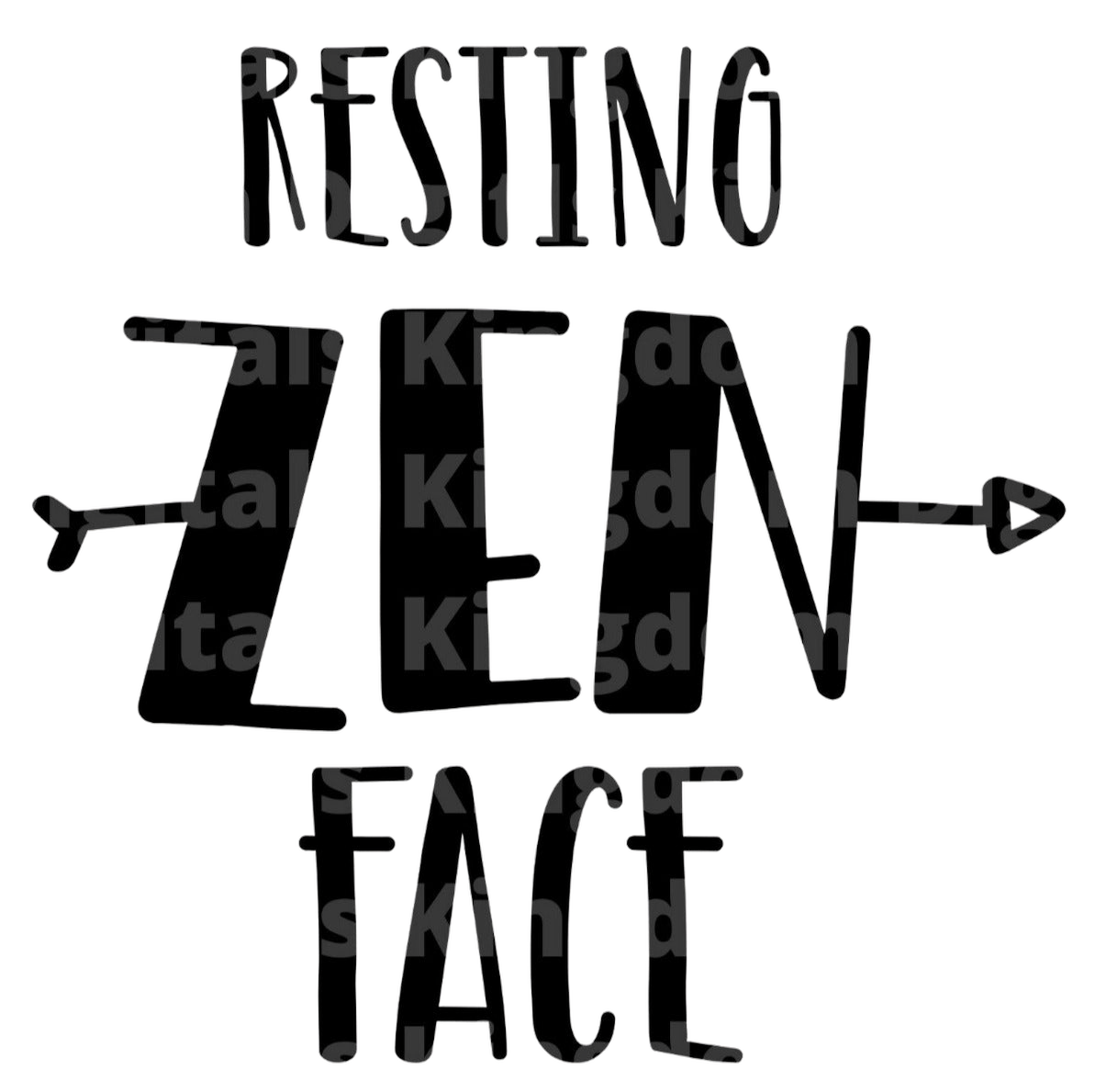 Resting Zen Face SVG Cut File