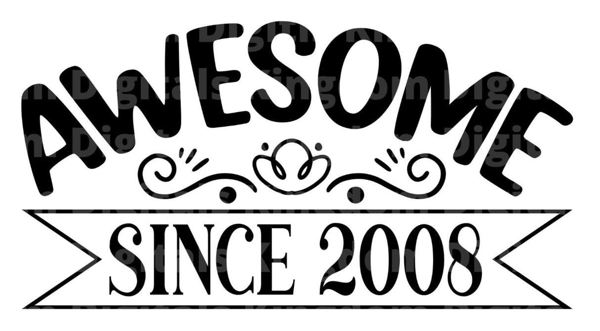 Awesome Since 2008 SVG Cut File