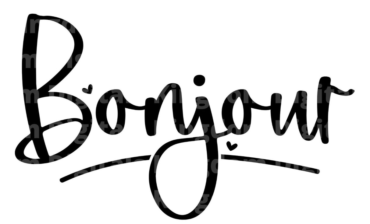 Bonjour SVG Cut File