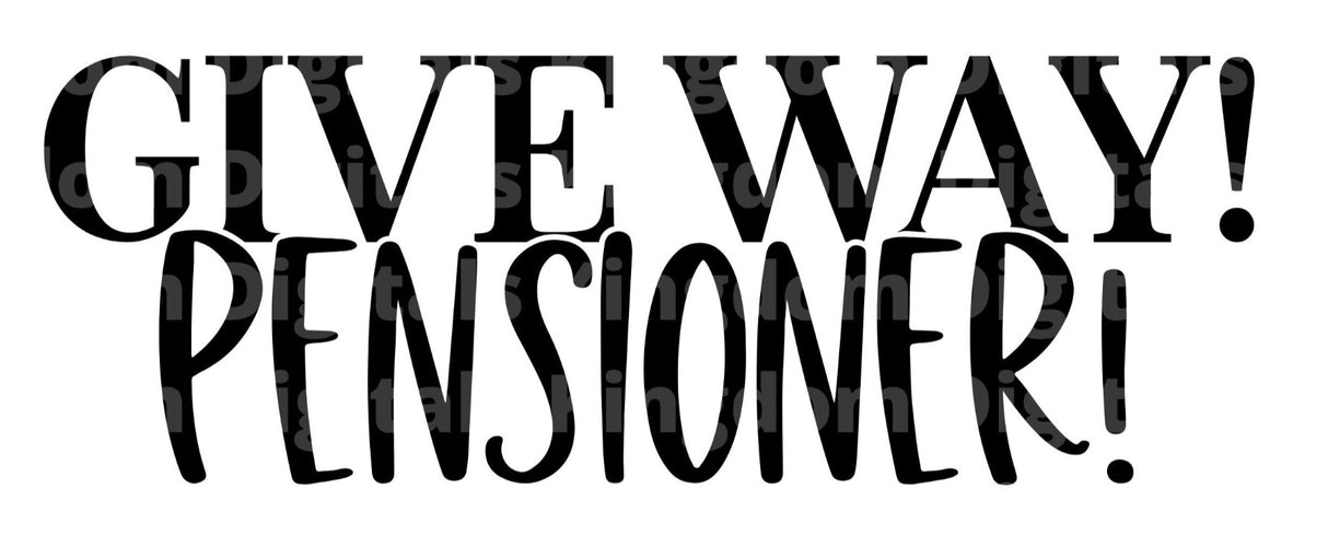 Give Way Pensioner SVG Cut File