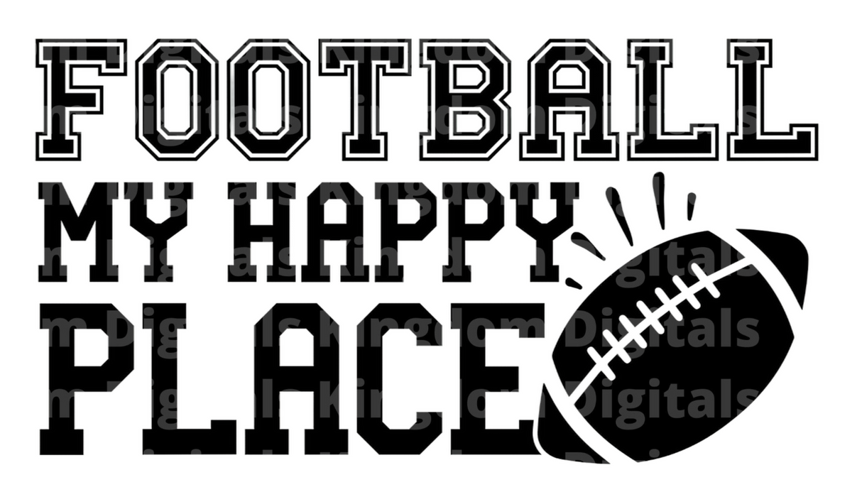 Football My Happy Place SVG Cut File