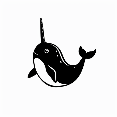 a black and white drawing of a whale