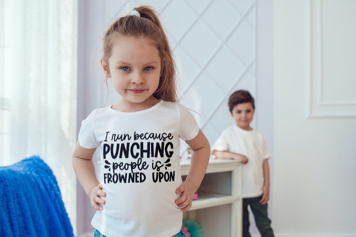 I Run Because Punching People Is Frowned Upon SVG Cut File