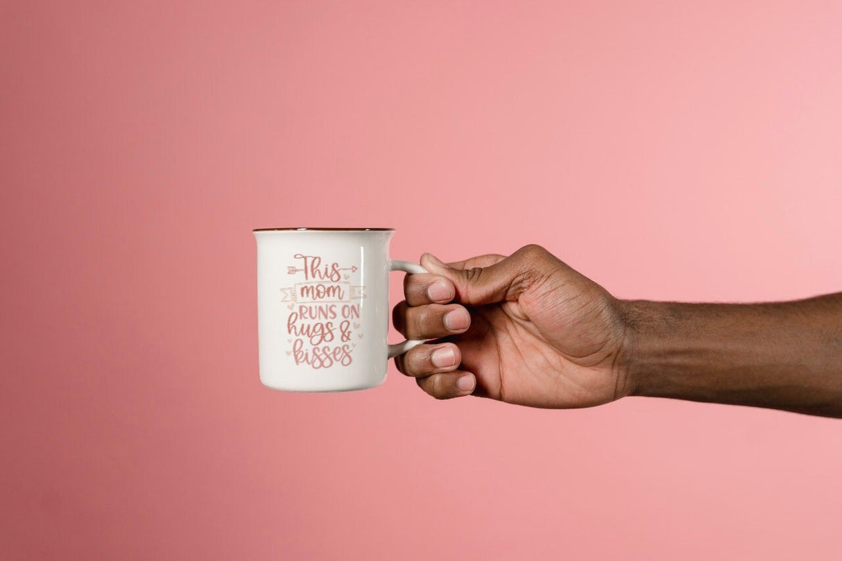 This Mom Runs on Hugs and Kisses SVG Cut File