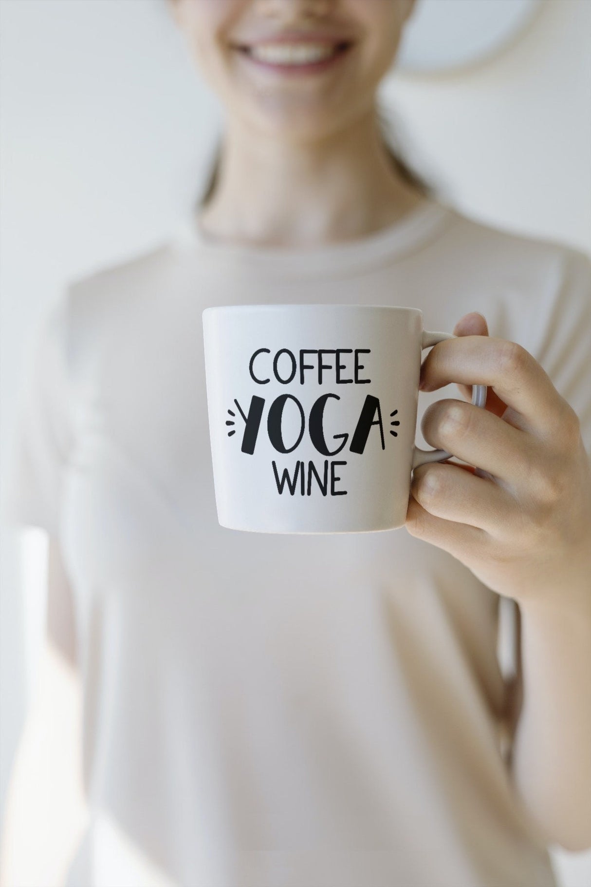 Coffee Wine Yoga SVG Cut File