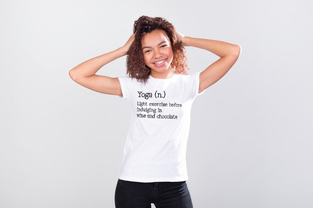 Yoga Light Exercise Before Indulging in Wine & Chocolate SVG Cut File