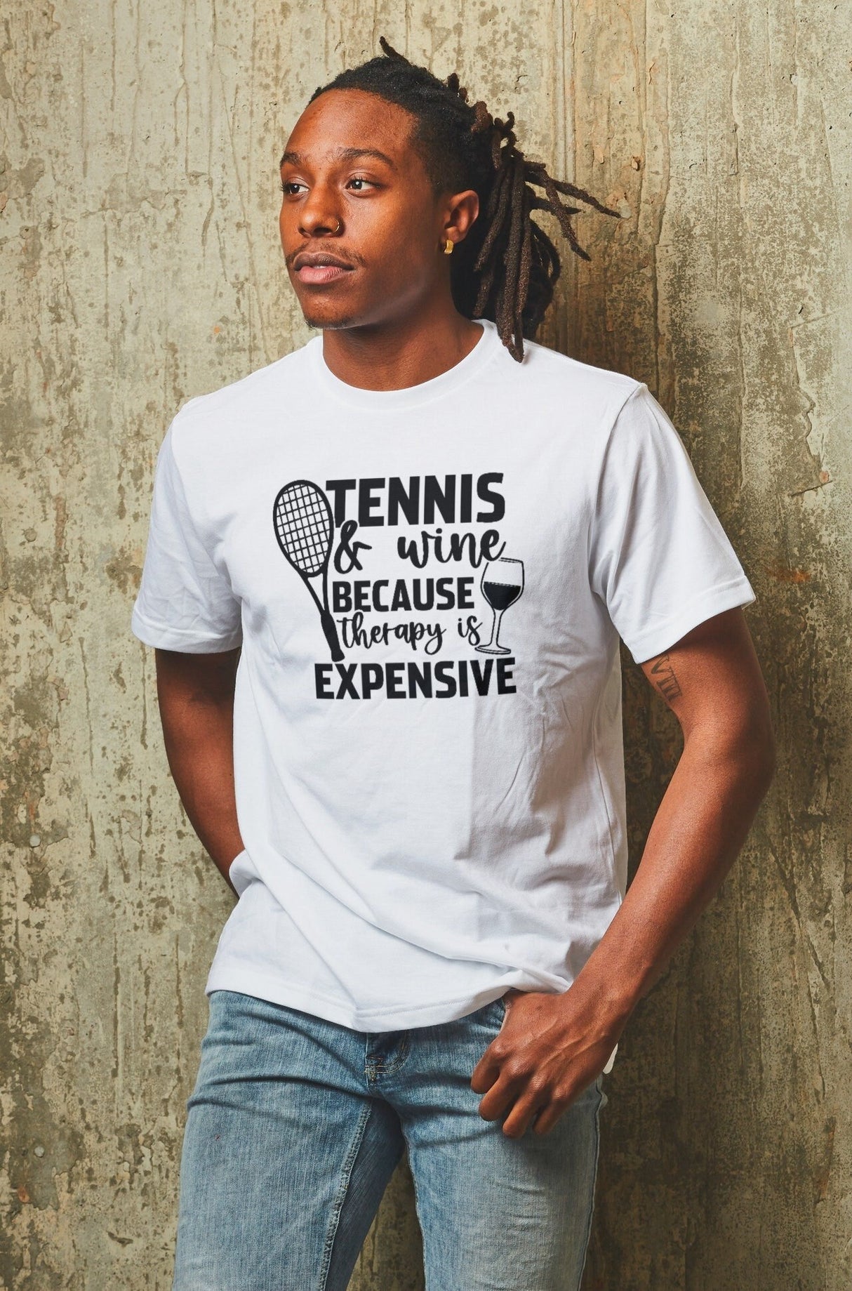 Tennis & Wine Because Therapy Is Expensive SVG Cut File