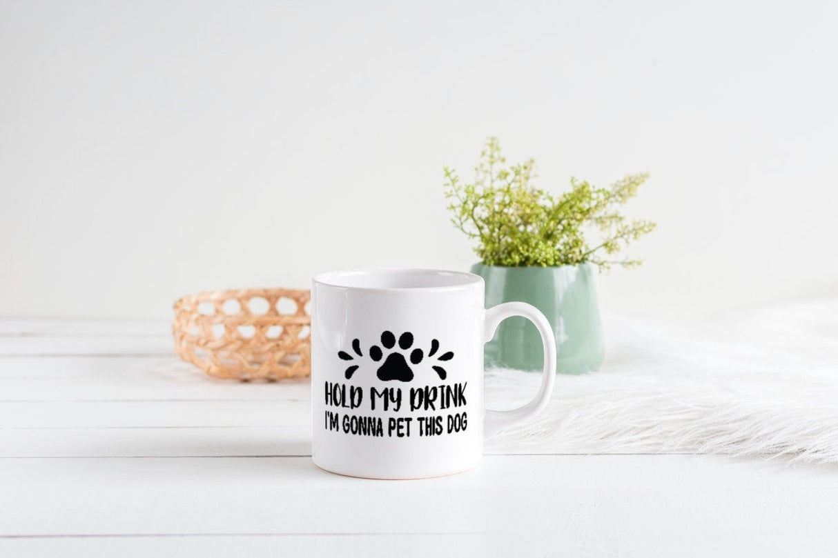 Hold my drink I'm gonna pet this dog SVG Cut File