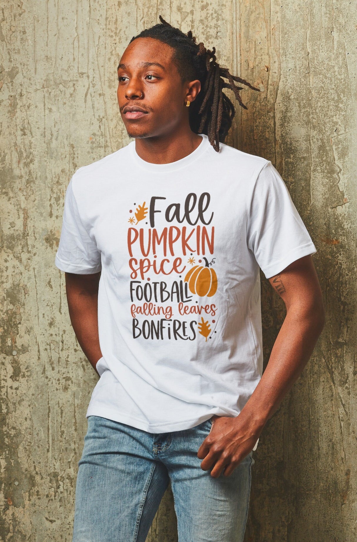 Fall Pumpkin Spice Football Falling Leaves Bonfires SVG Cut File