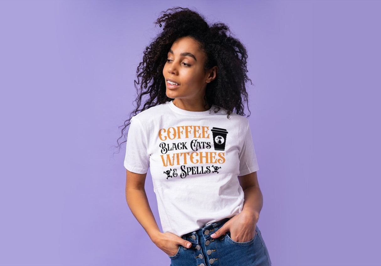 Coffee, Black Cats, Witches & Spells SVG Cut File