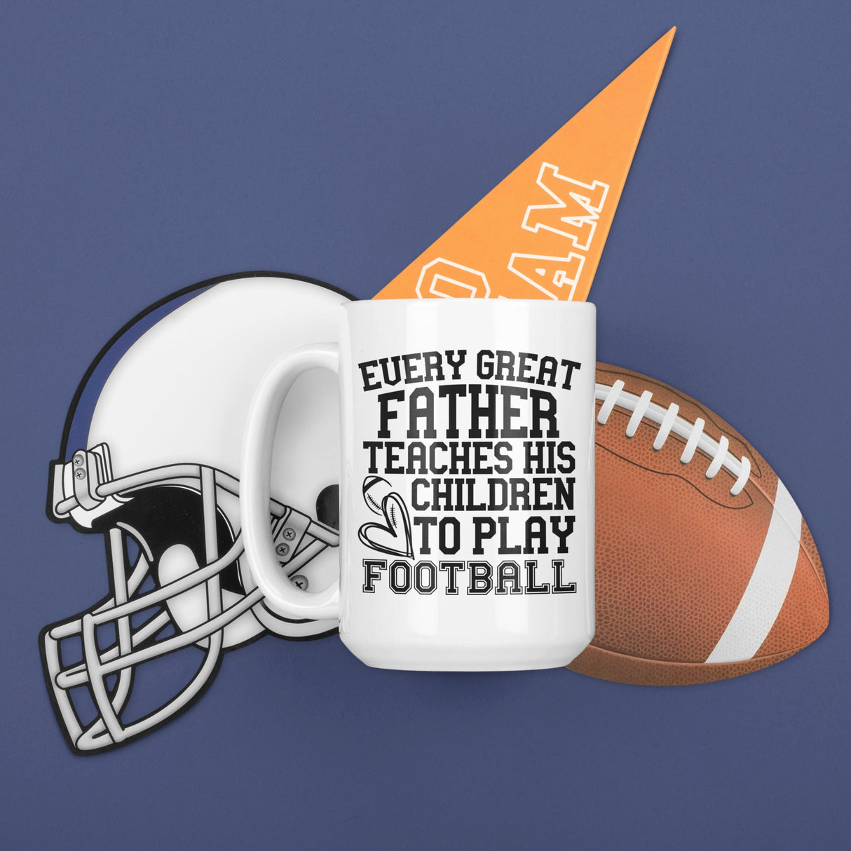 Every great father teaches his children to play football SVG Cut File