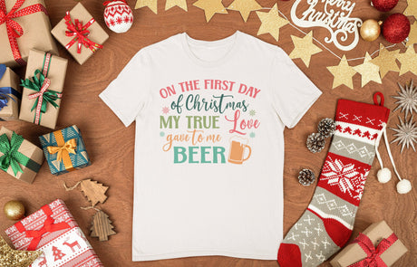On the first day of Christmas my true love gave to me BEER SVG Cut File
