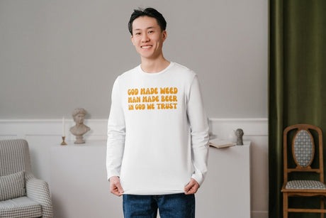 God made weed Man made beer In god we trust SVG Cut File