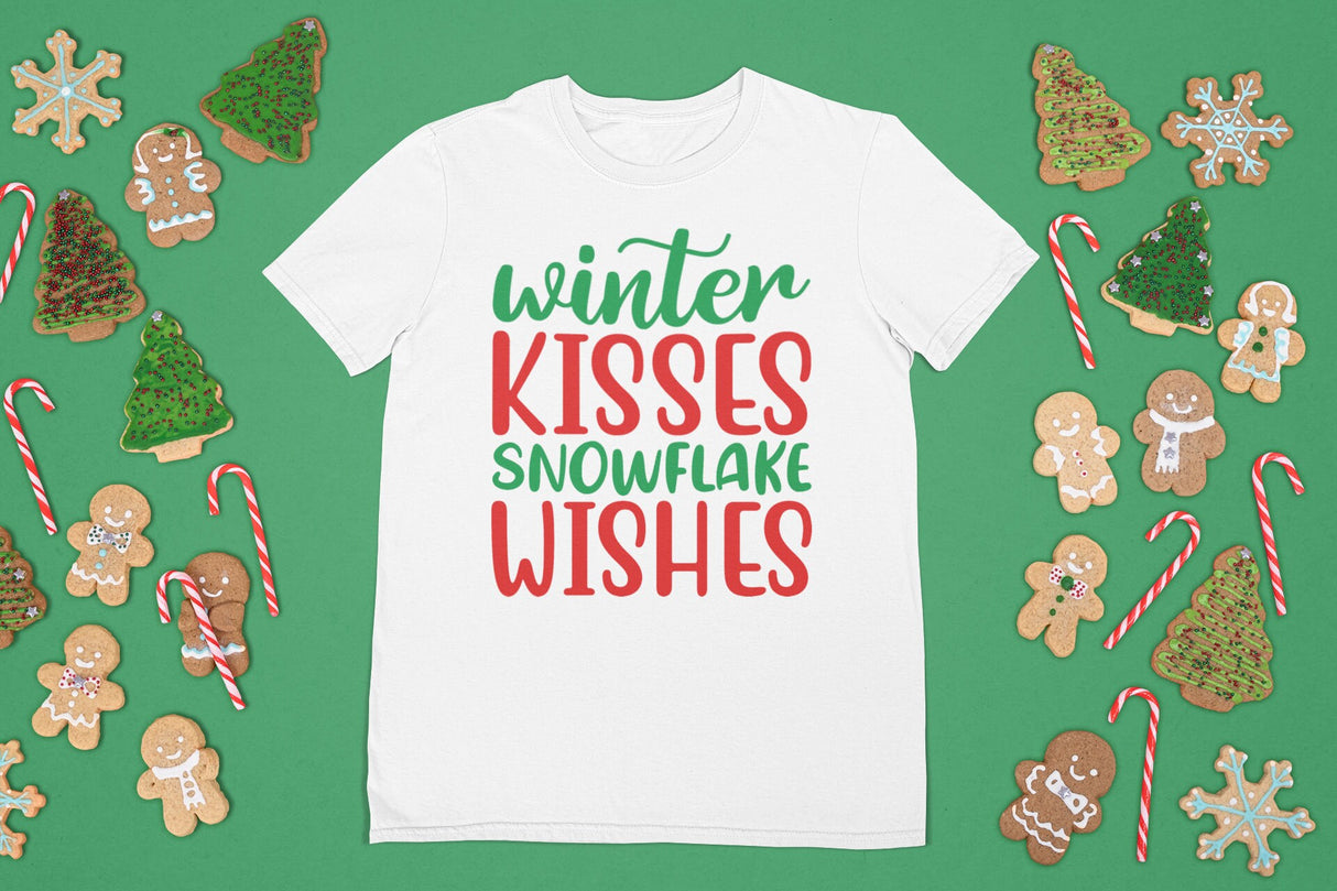Winter kisses snowflake wishes SVG Cut File