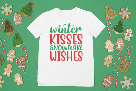 Winter kisses snowflake wishes SVG Cut File