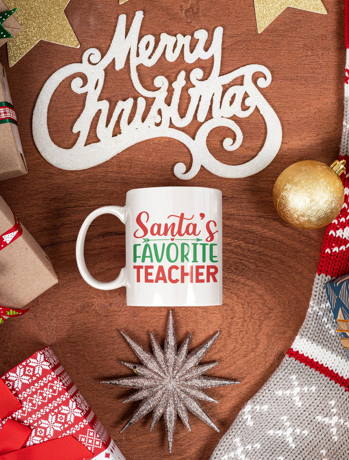 Santas Favorite Teacher SVG Cut File