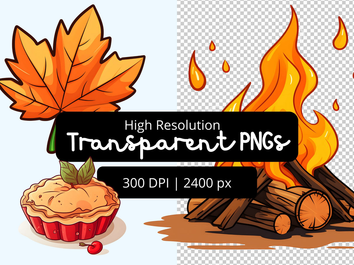 Fall Icons Clipart Set PNG