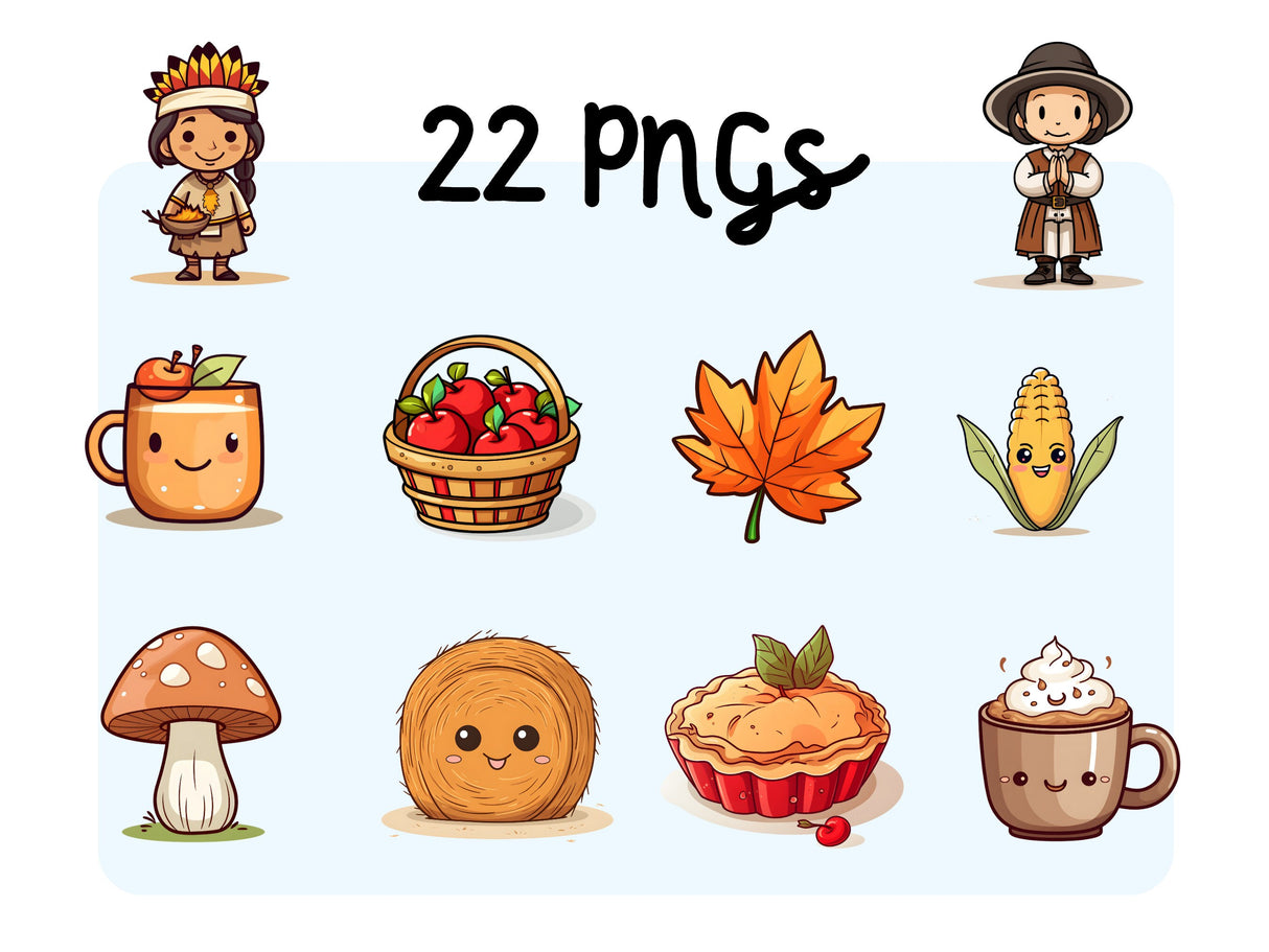 Fall Icons Clipart Set PNG