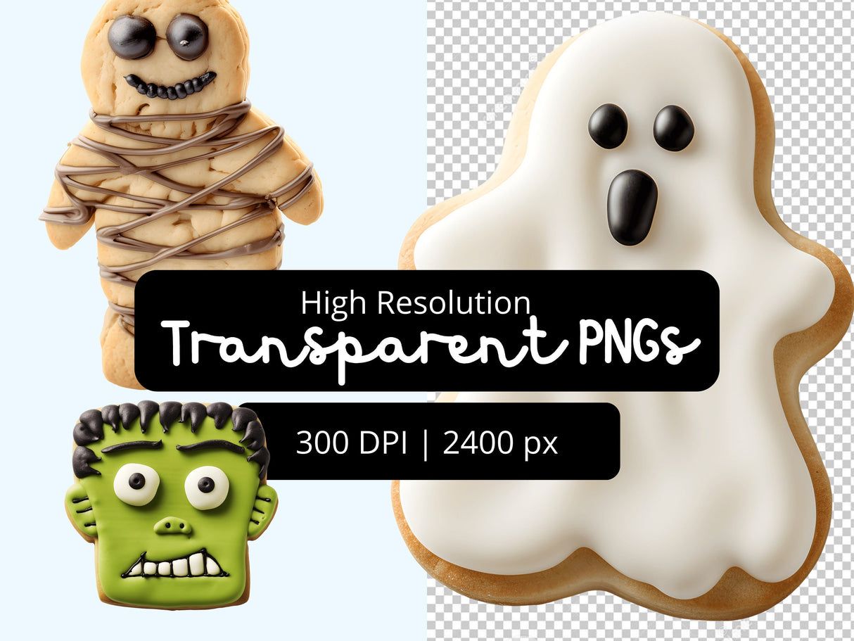 Halloween Sugar Cookies Clipart Set PNG