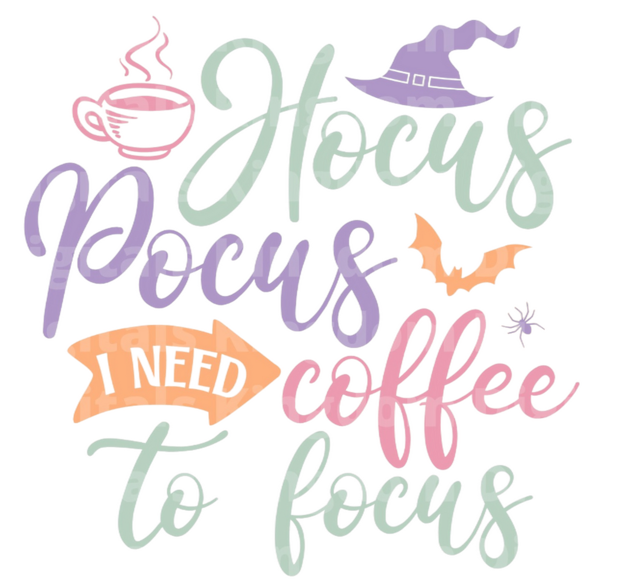 Hocus Pocus I need coffee to focus SVG Cut File