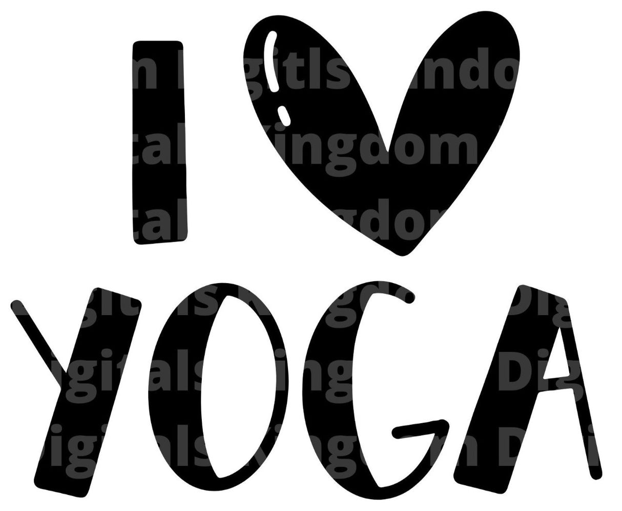 I Love Yoga SVG Cut File