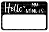 Hello My Name Is SVG Cut File