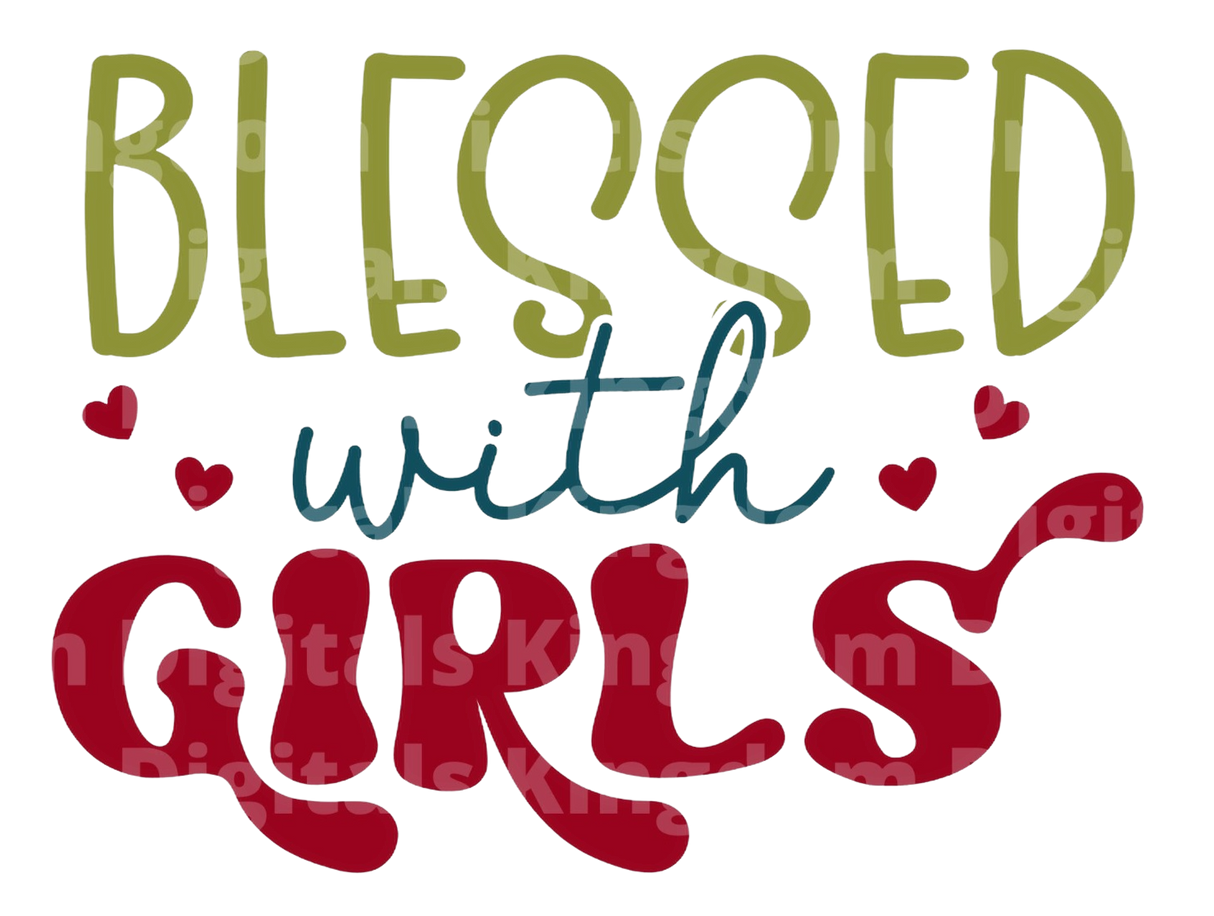 Blessed with girls SVG Cut File