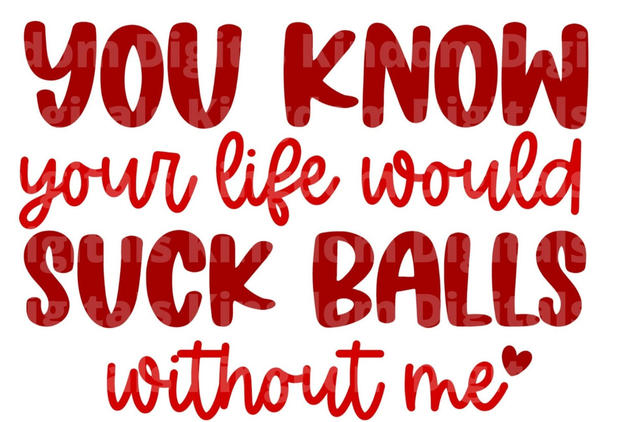Life Would Suck Balls Without Me SVG Cut File