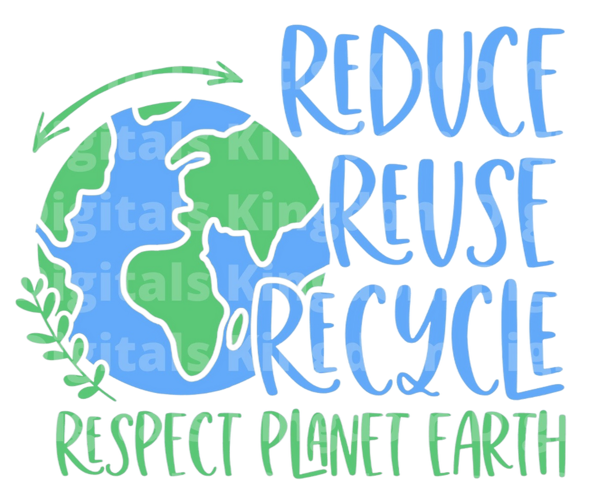 Reduce Reuse Recycle Respect Planet Earth SVG Cut File