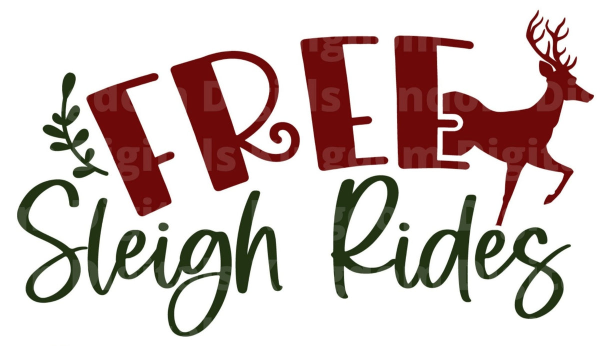 Free Sleigh Rides SVG Cut File