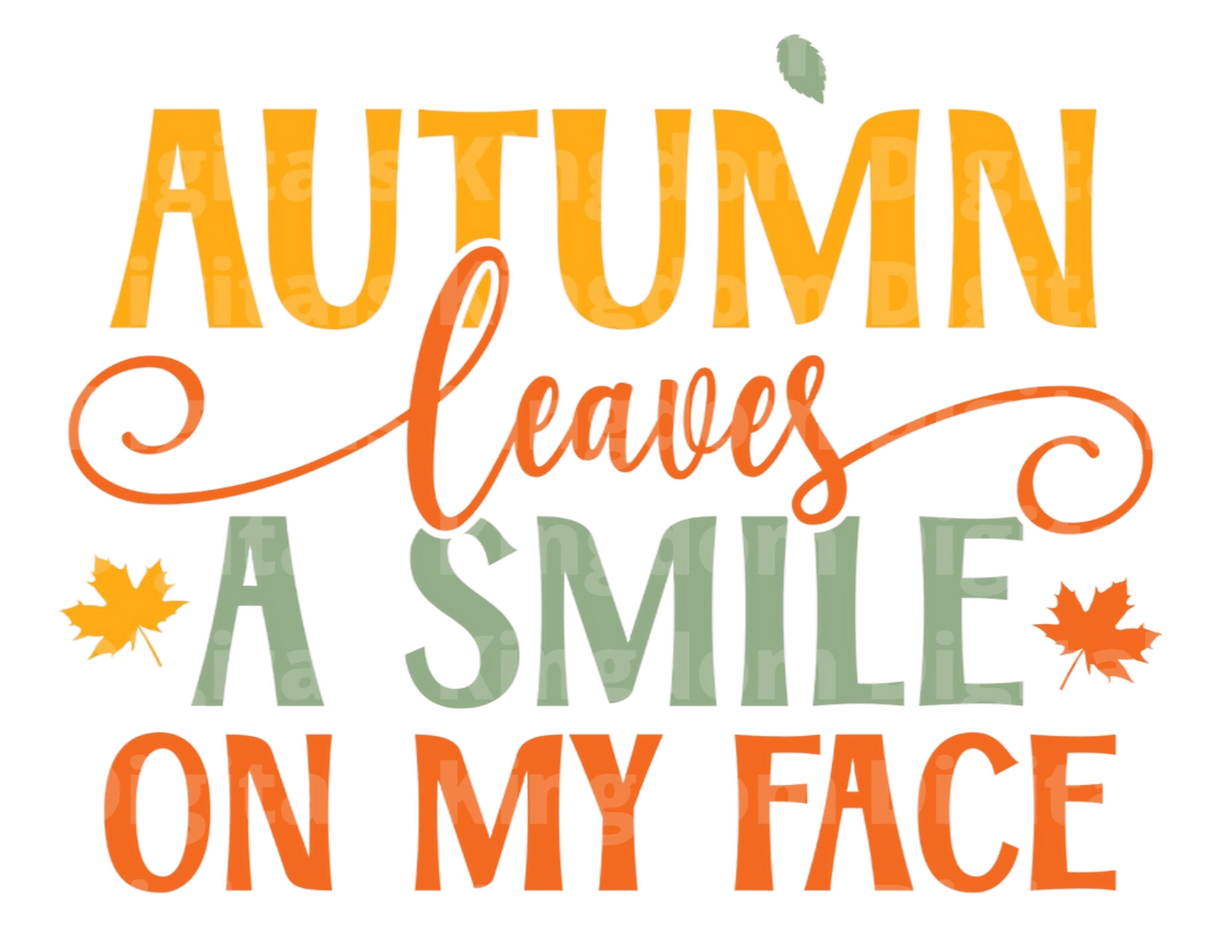 Autumn leaves a smile on my face SVG Cut File