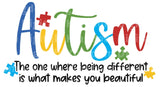 Autism The One where Being Different is What Make You Beautiful SVG Cut File