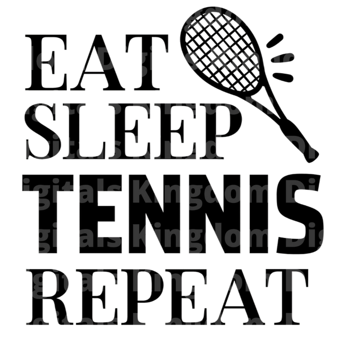 Eat Sleep Tennis Repeat SVG Cut File