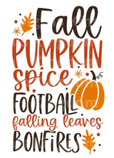 Fall Pumpkin Spice Football Falling Leaves Bonfires SVG Cut File