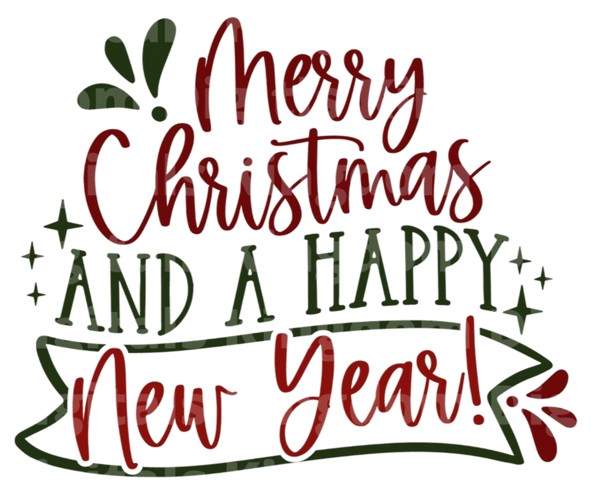 Merry Christmas & Happy New Year SVG Cut File
