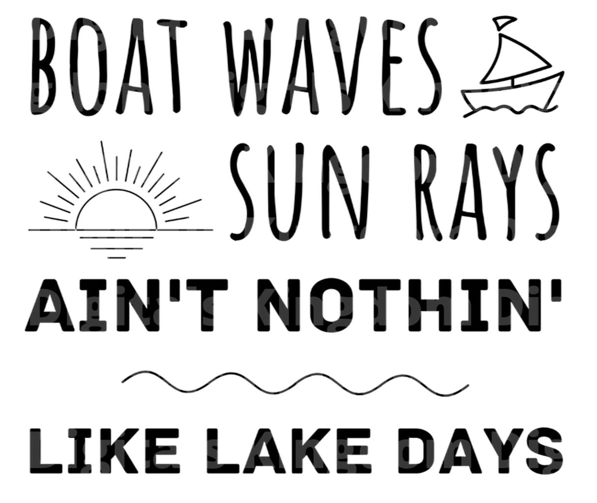 Boat Waves Sun Rays SVG Cut File