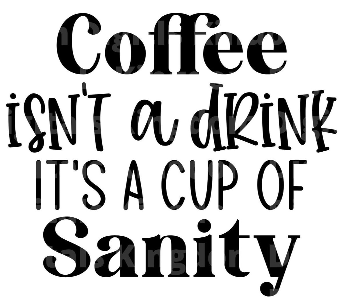 Coffee Isn't A Drink Its a Cup of Sanity SVG Cut File