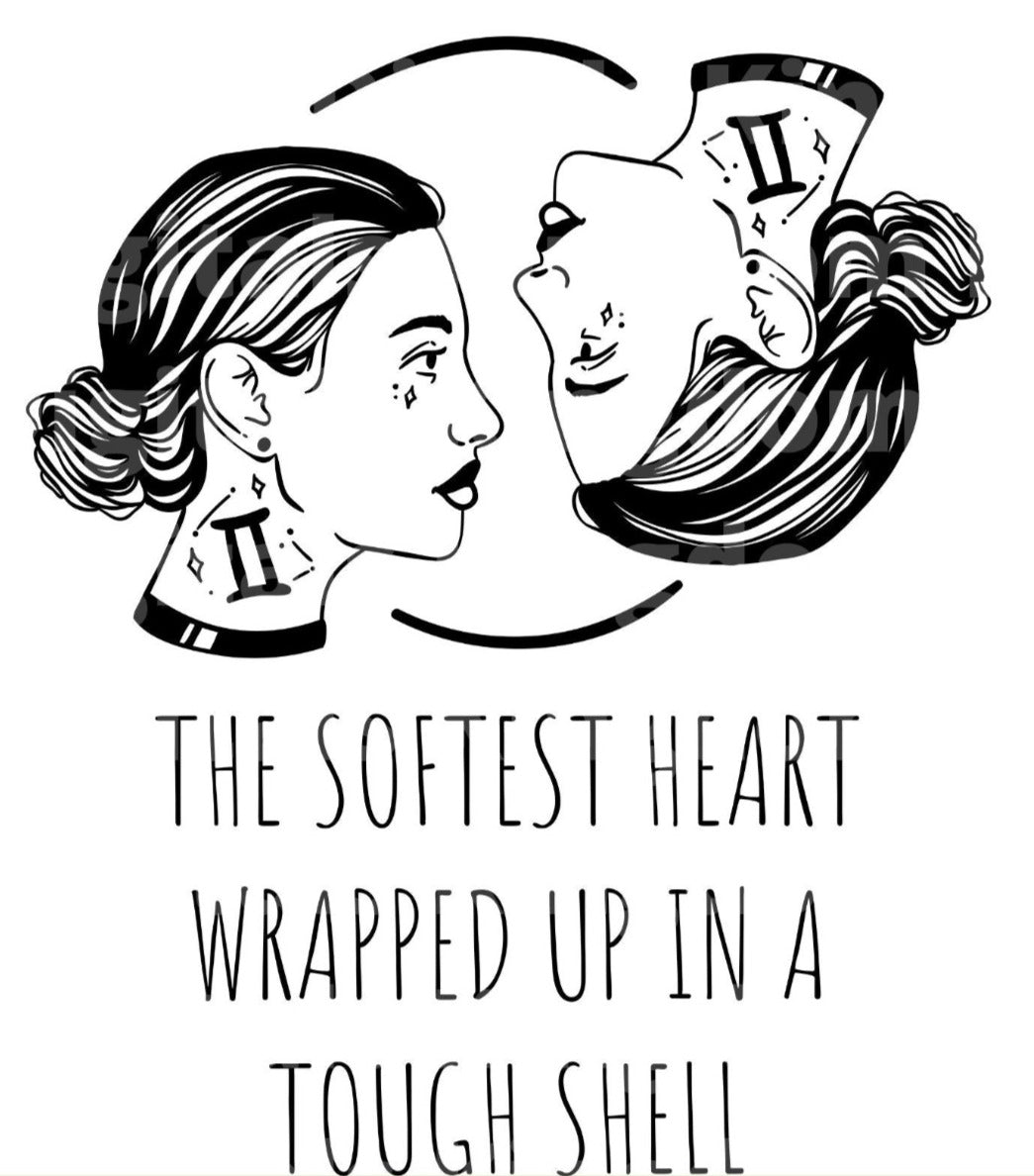 The Softest Heart SVG Gemini Zodiac Sign Astrology Horoscope Birthday May June Girl Woman