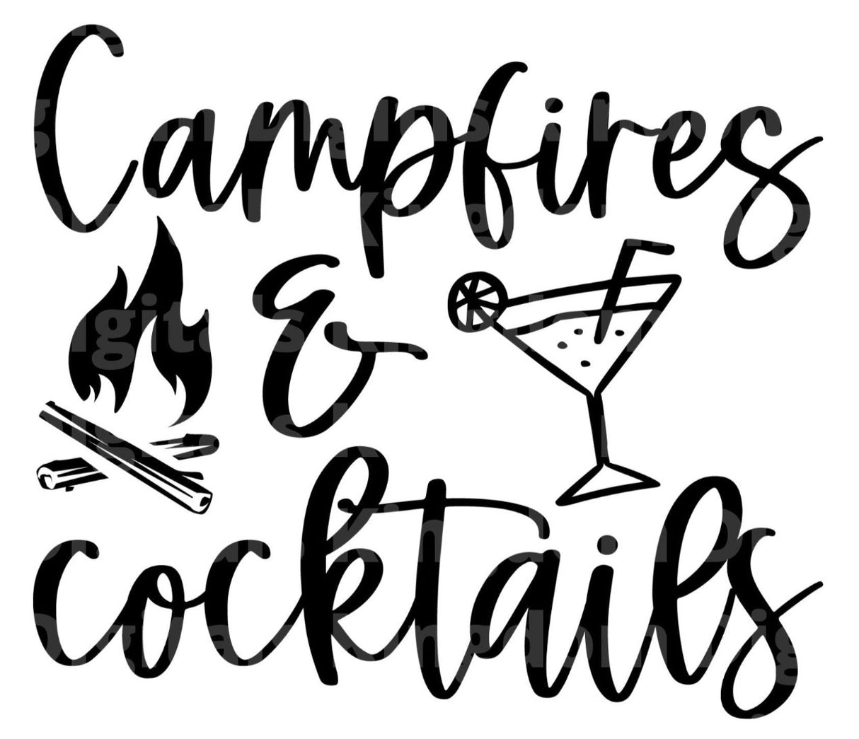 Campfires & Cocktails SVG Cut File