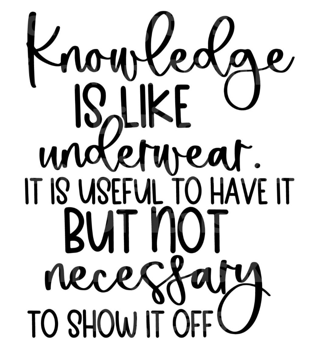 Knowledge Is Like Underwear  Useful but not Necessary SVG Cut File