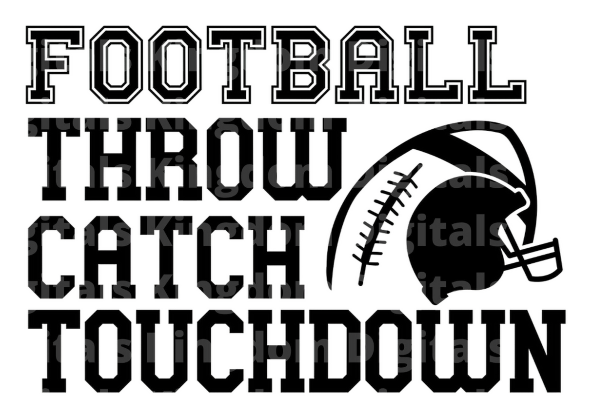 Football Throw Catch Touchdown SVG Cut File