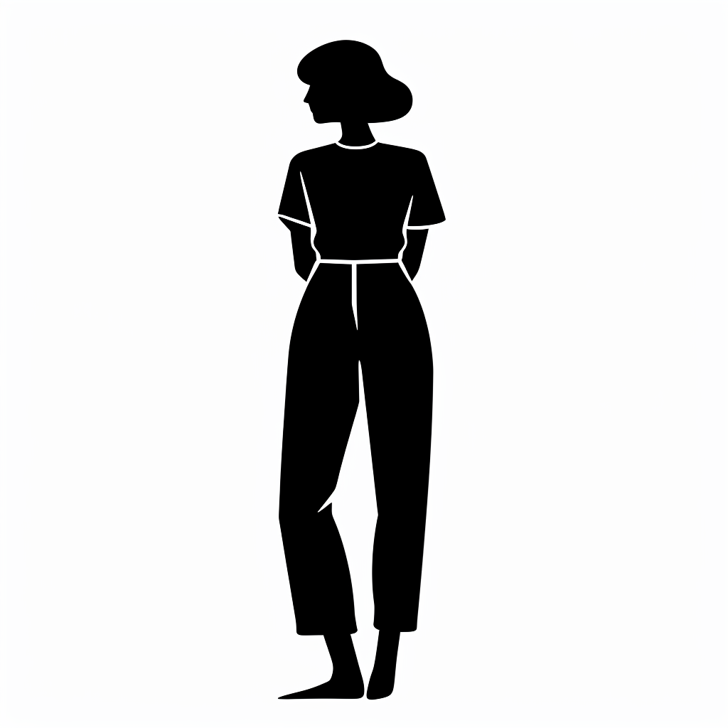 a black and white silhouette of a woman