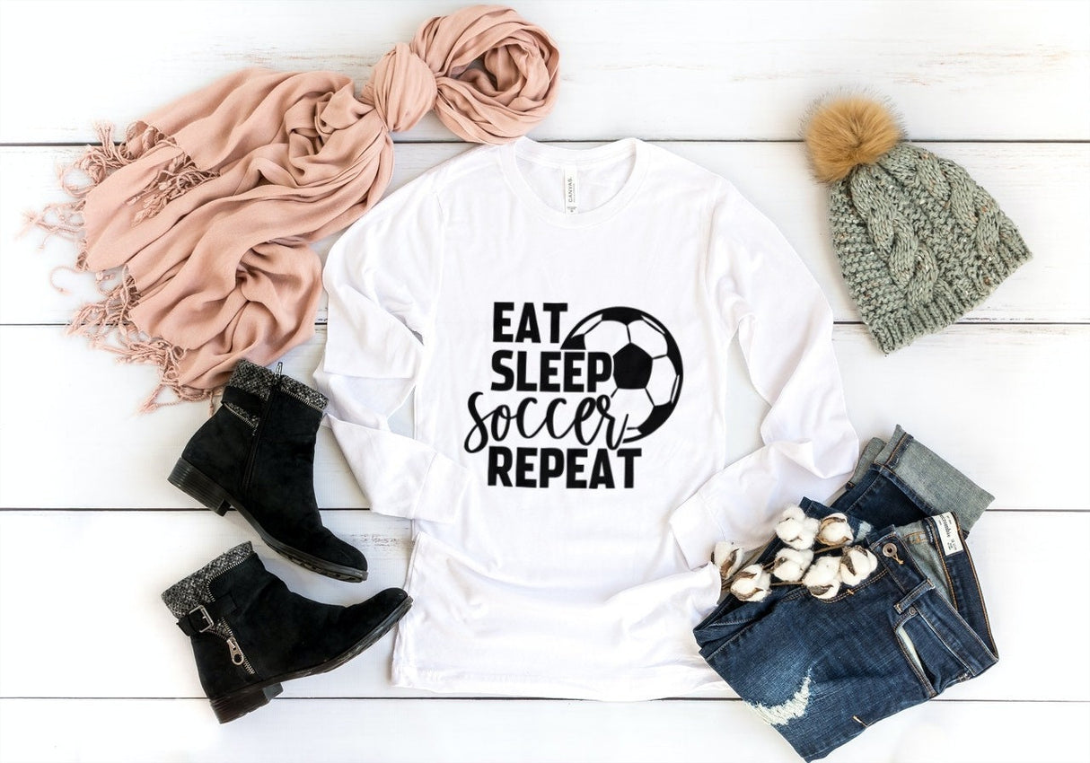 Eat Sleep Soccer Repeat SVG Cut File