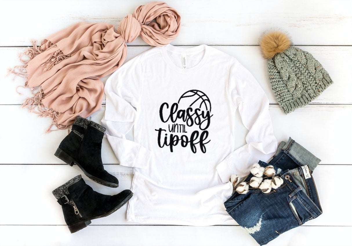 Classy Until Tipoff svg   Basketball Life PNG  Coach  Player  Mom  Team  Cheer    Sports  Athlete